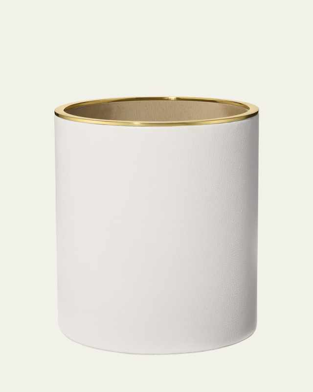 Piero Leather Wastebasket